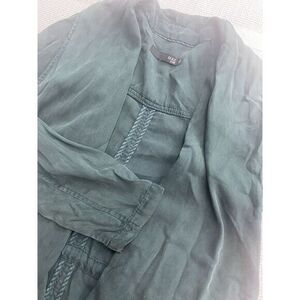 Max‎ Jeans Women's M Kimono Duster Shawl Drape Front Utility Jacket Soft Tencel